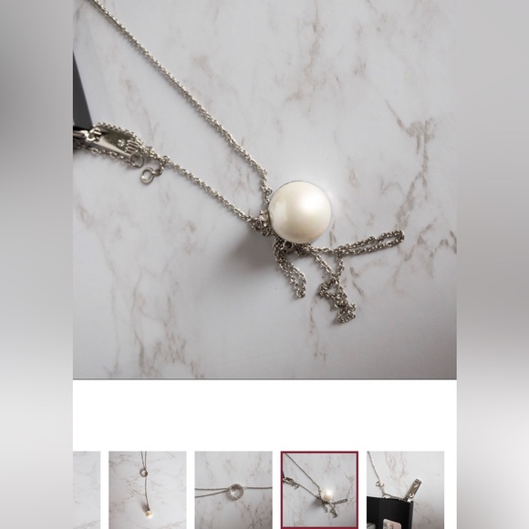 INC International Concepts Imitation Pearl and Pavé Circle Lariat Necklace - Picture 7 of 7